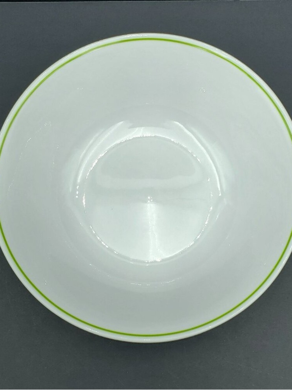 Corelle Spring Meadow Serving Bowl 8.25” Green Stripe Rim VTG Kitchen Plates